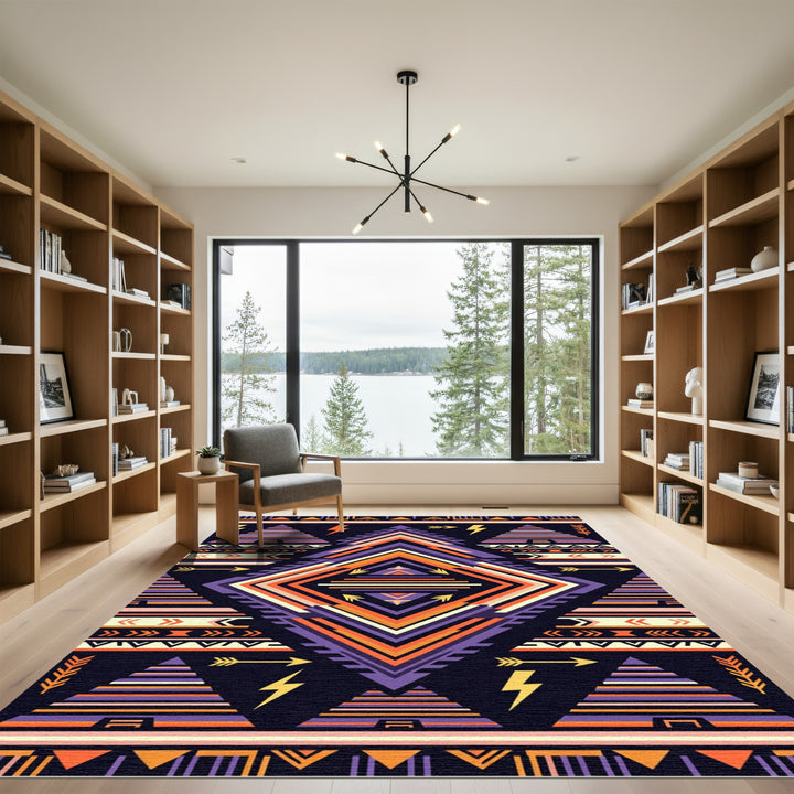 Tribal Geometric Arrow Diamond Rug