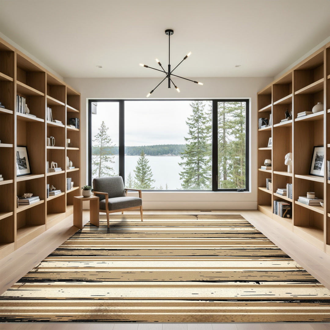 Textured Earthy Stripe Rug