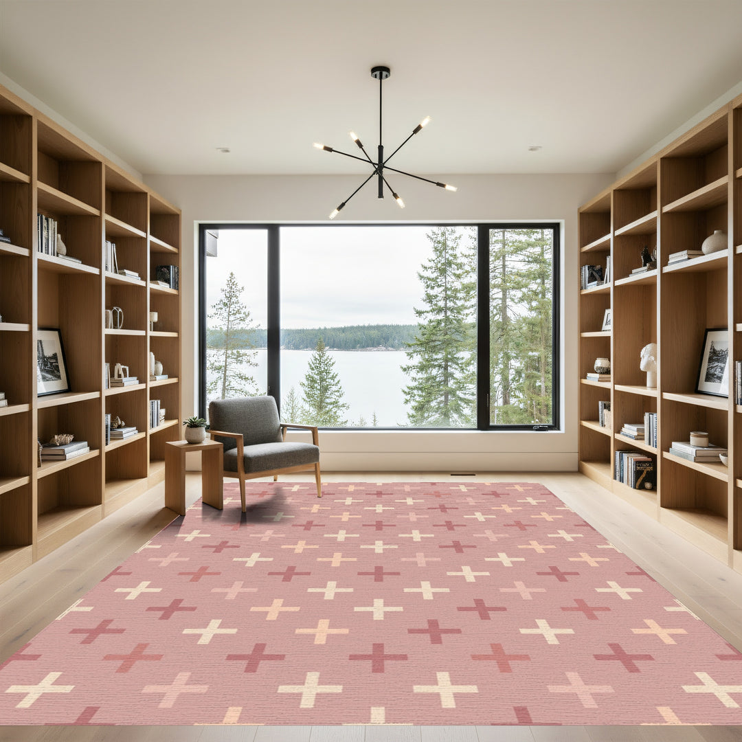 Pastel Plus Sign Geometric Rug