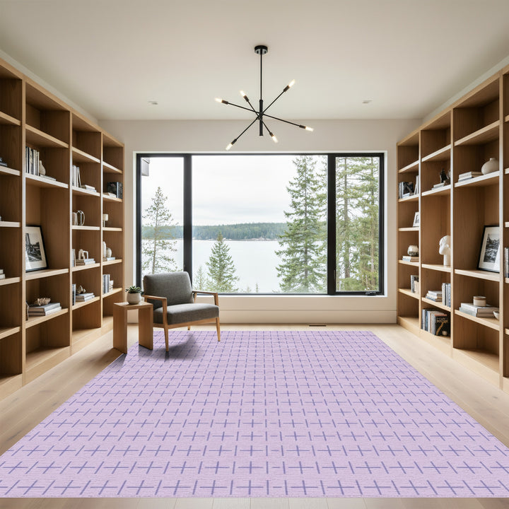 Lilac With Purple Plus Grid Rug