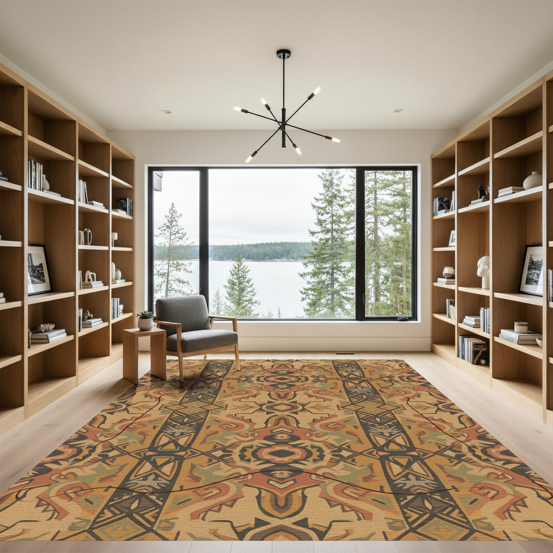 Earthy Tones Tribal Medallion Rug