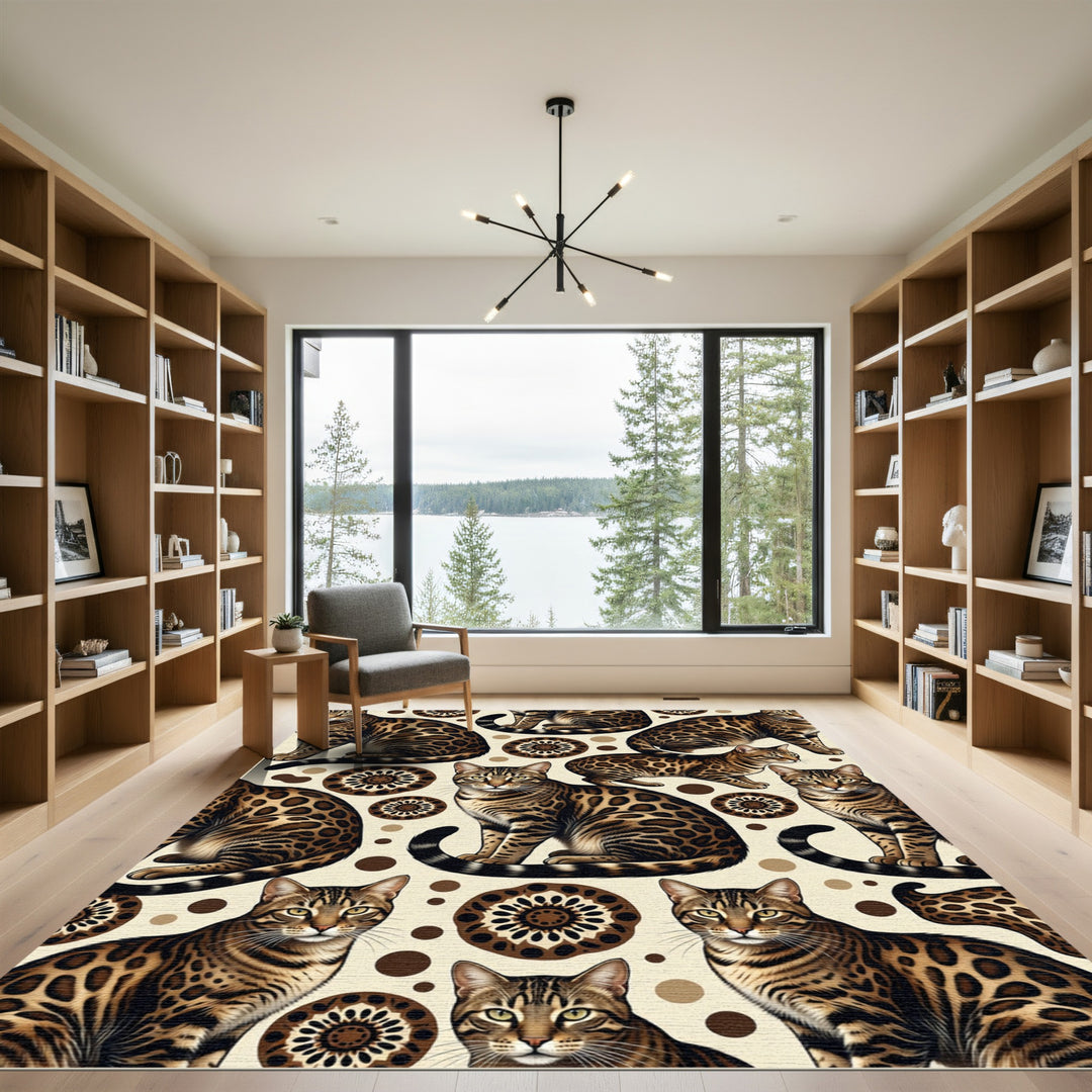 Bengal Leopard Spots Mandala Rug