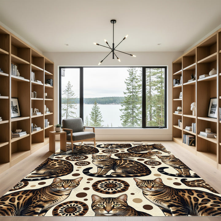 Bengal Leopard Spots Mandala Rug