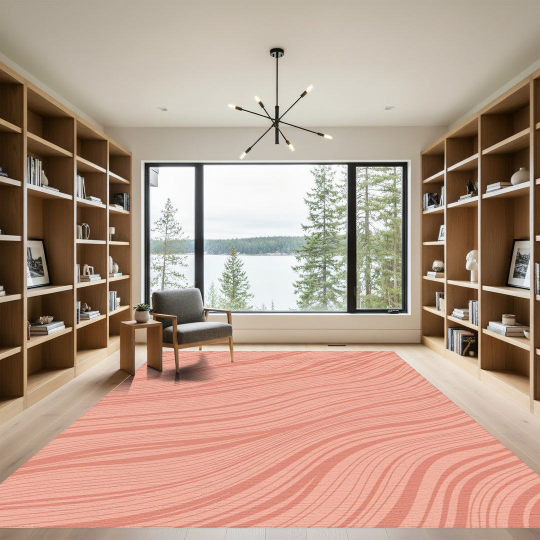 Coral Wave Stripe Rug