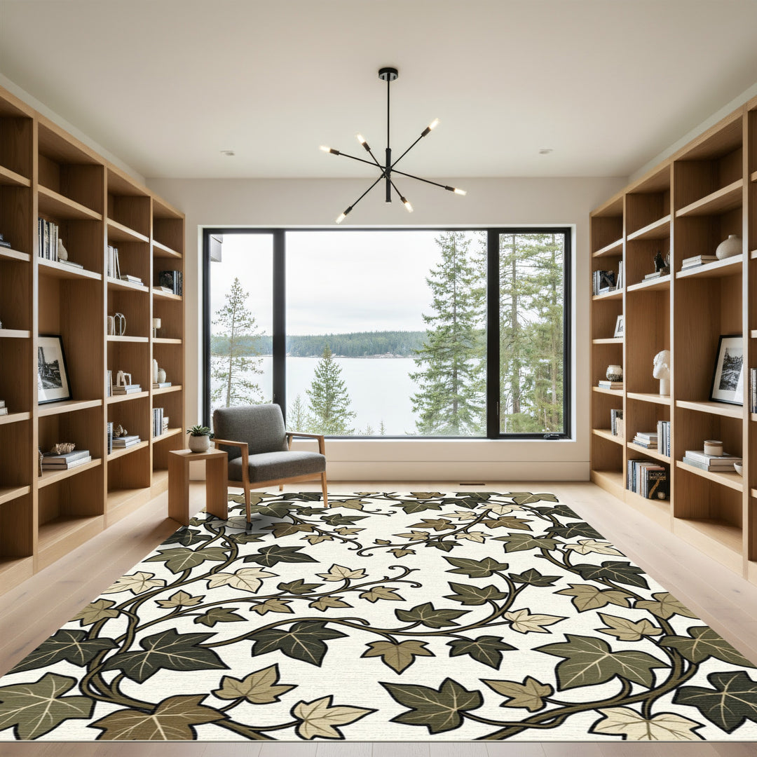 Earthy Ivy Vine Botanical Rug