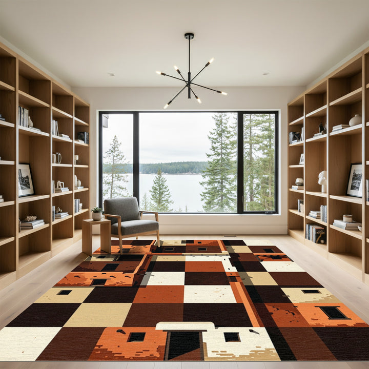 Sante FeAdobe Architectural Checkerboard Rug