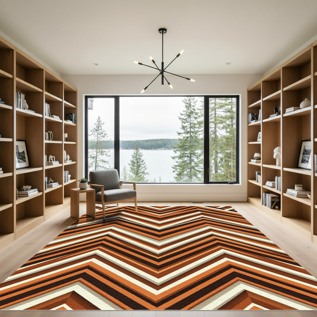 Earthy Tones Chevron Layers Rug