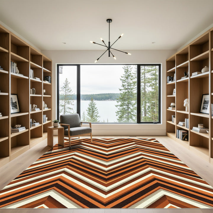 Earthy Tones Chevron Layers Rug