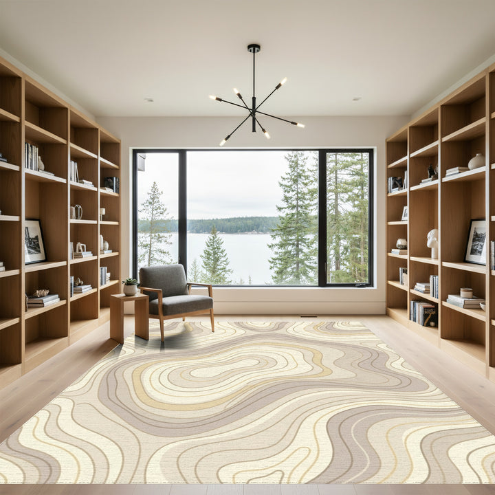 Neutral Contour Topographic Wave Rug
