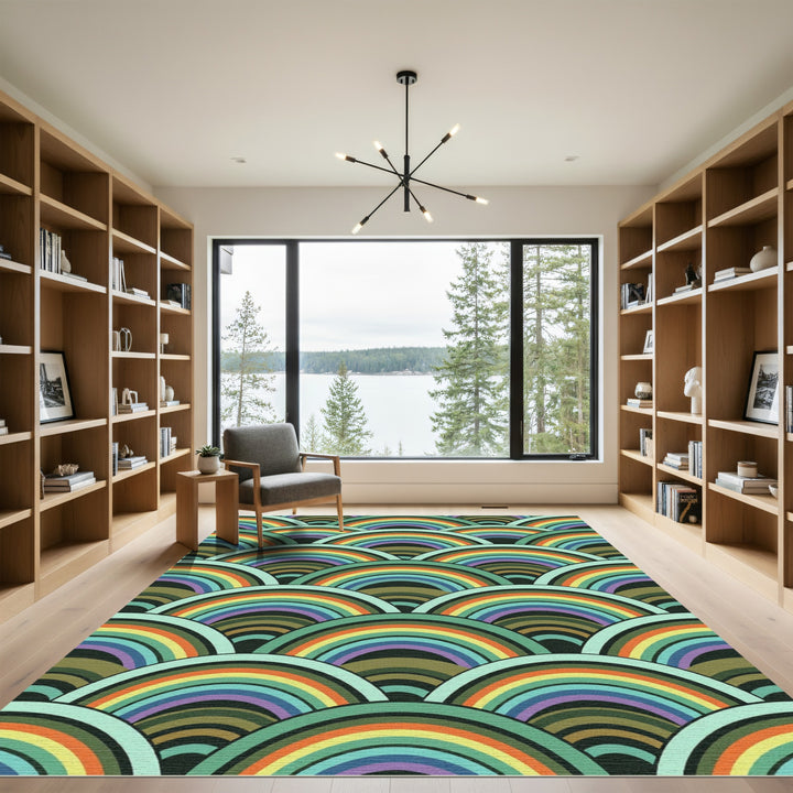 Retro Rainbow Scale Seamless Rug