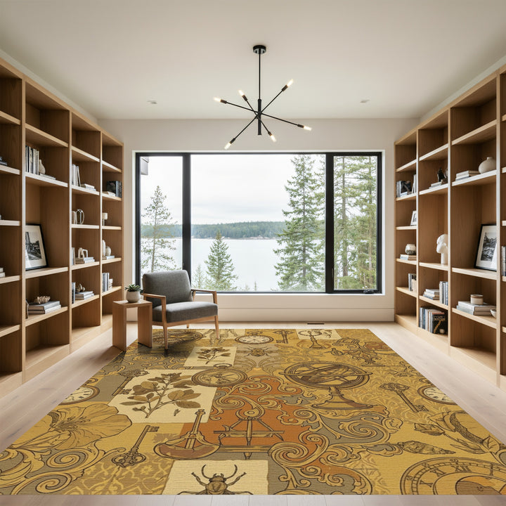 Vintage Sepia Botanical Assemblage Rug