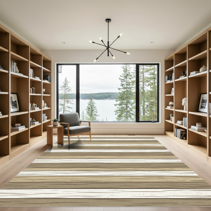 Earthy Toned Horizontal Plank Rug