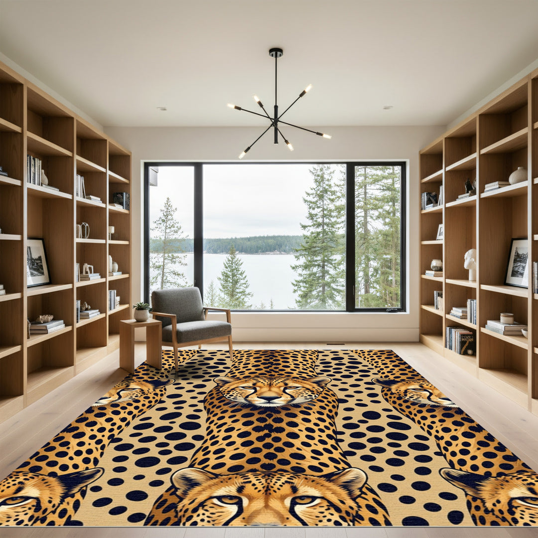 Cheetah Spot Wild Animal Contemporary Rug