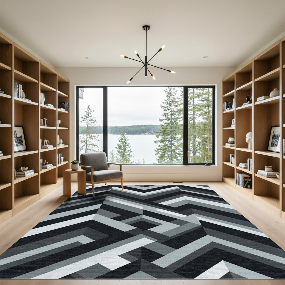 Abstract Geometric Chevron Rug