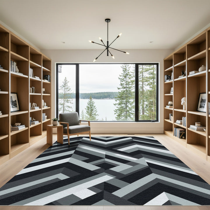 Abstract Geometric Chevron Rug