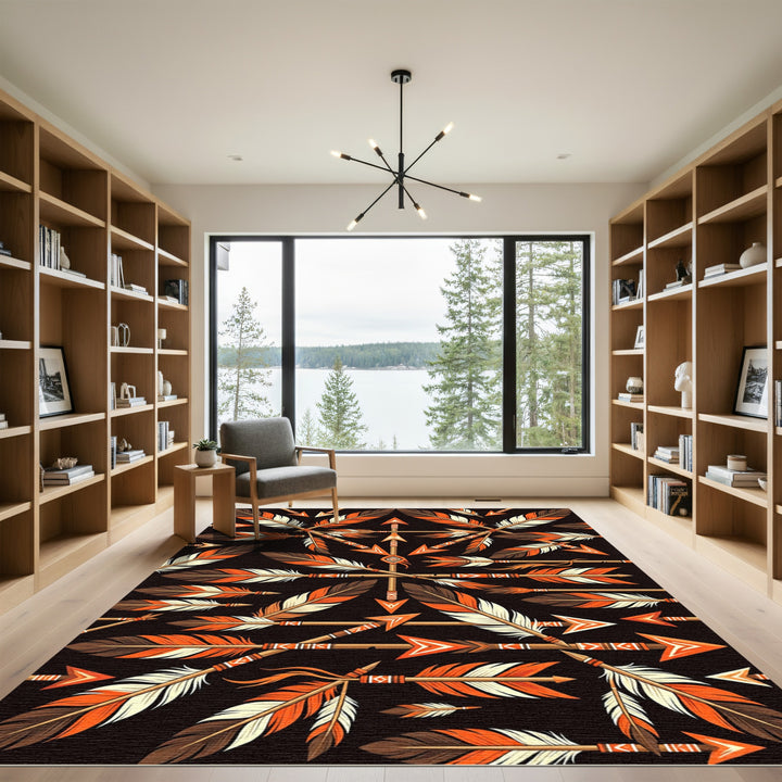 Native American Arrow Feather Collection Rug
