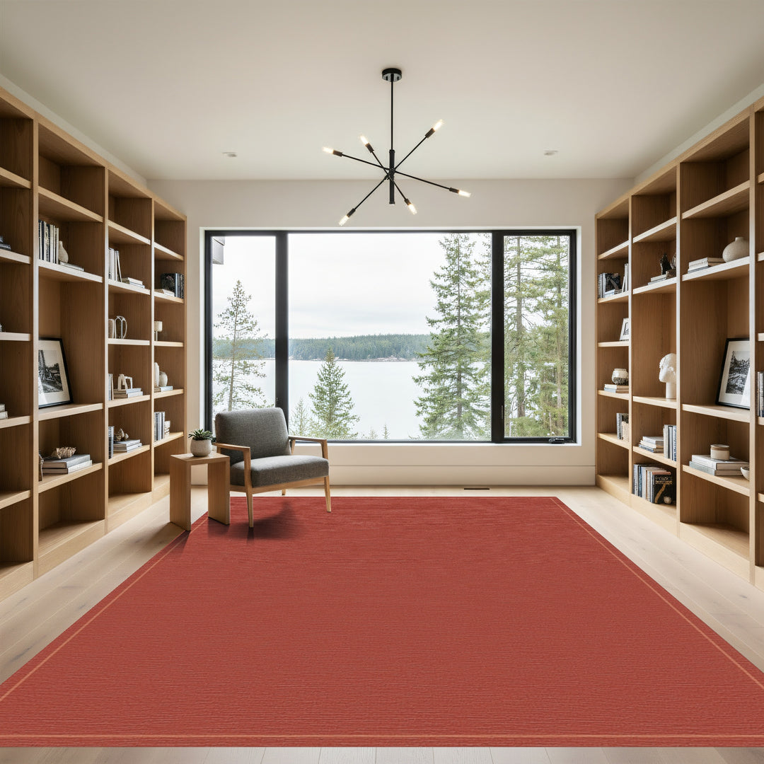 Terracotta Rustic Geometric Arch Rug