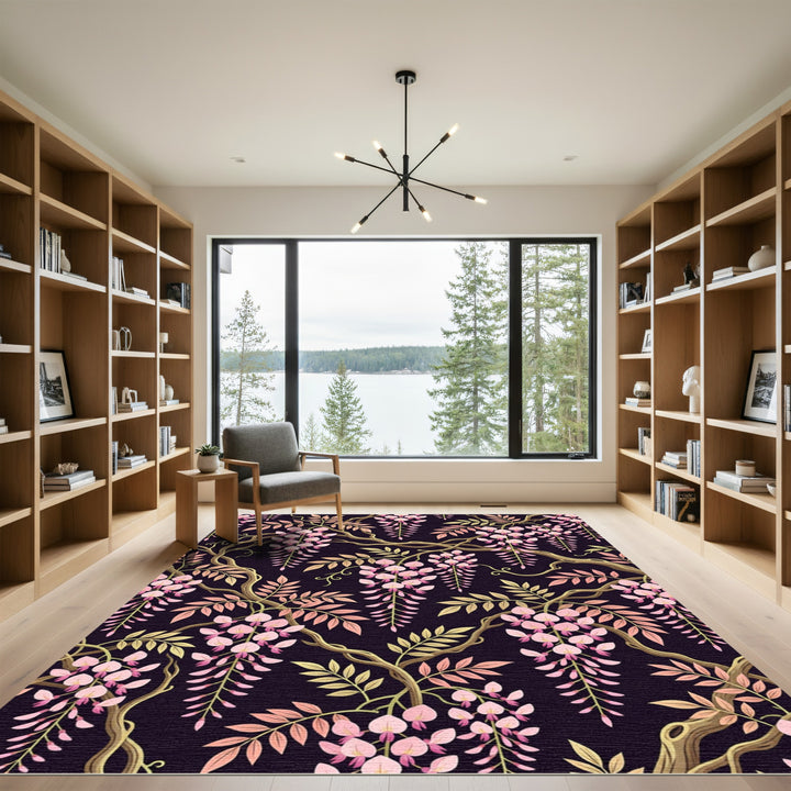 Pink Sakura Blossom Vine Rug
