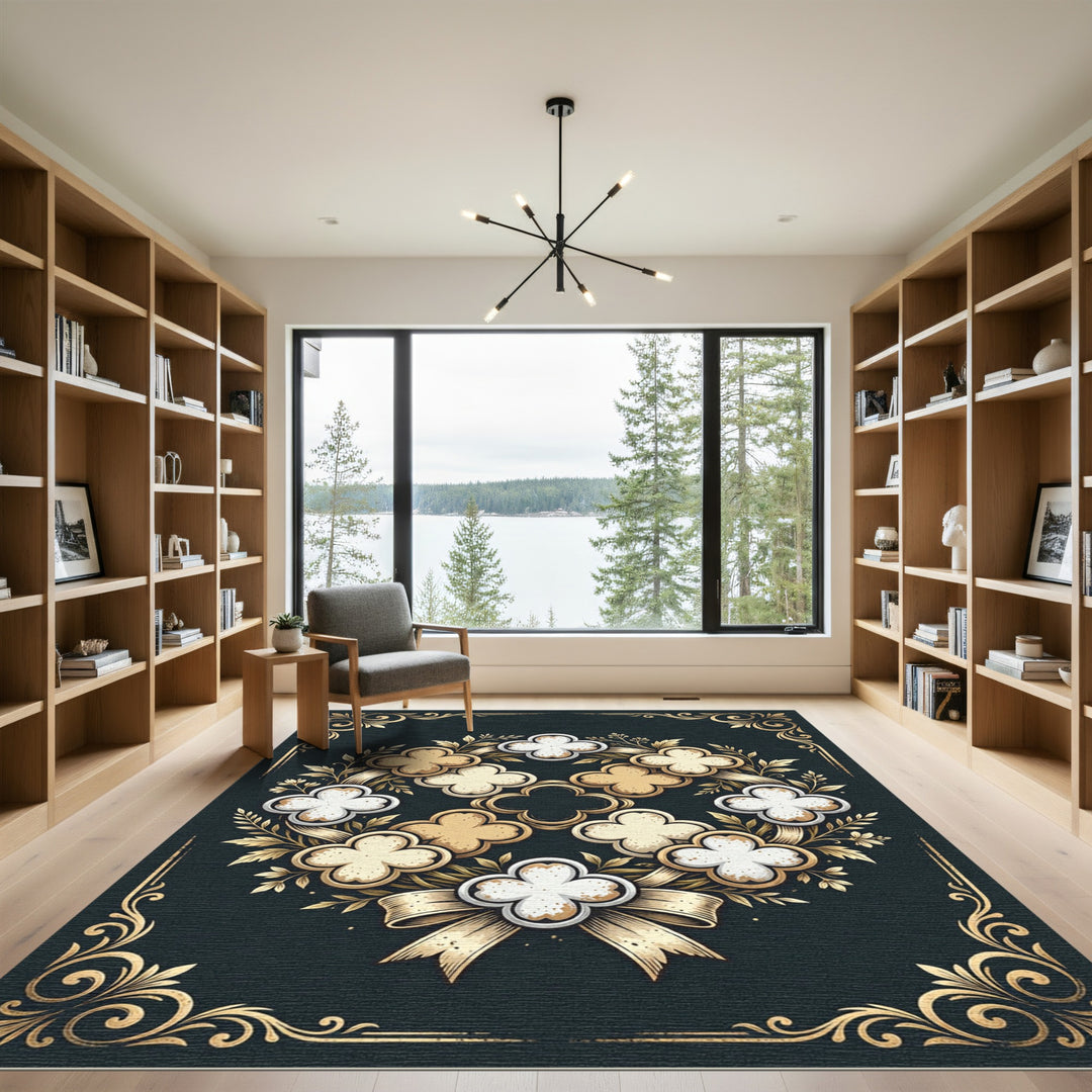 Golden Clover Garland With Ribbon Rug