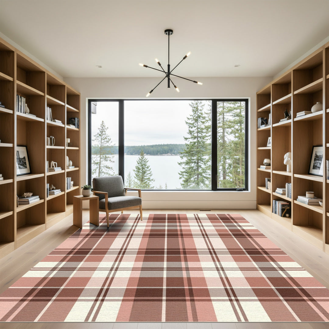 Rosewood Tartan Plaid Weave Rug