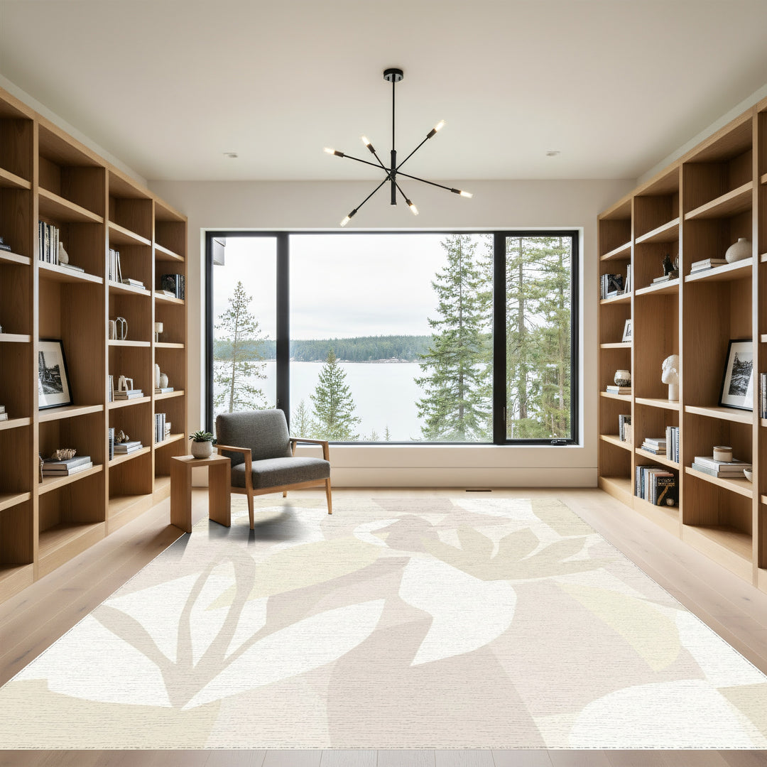 Pastel Abstract Botanical Arrangement Rug