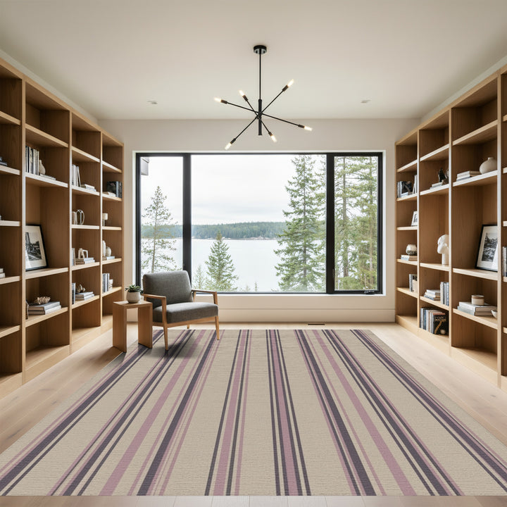 Subtle Plum Stripe Texture Rug