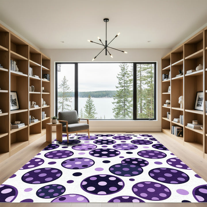 Purple Polka Dot Circles Rug