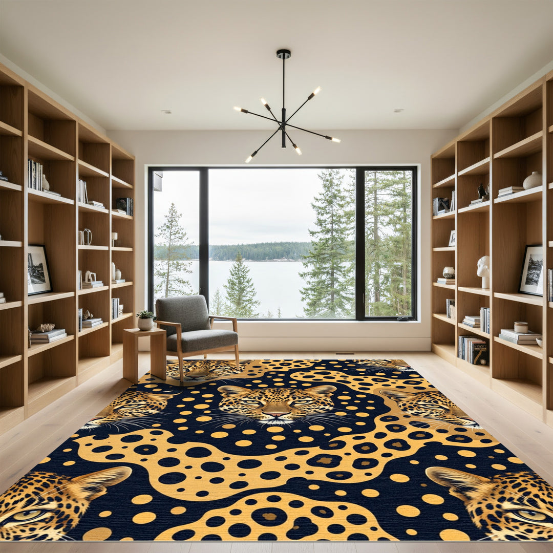 Fierce Leopard Spots Abstract Rug