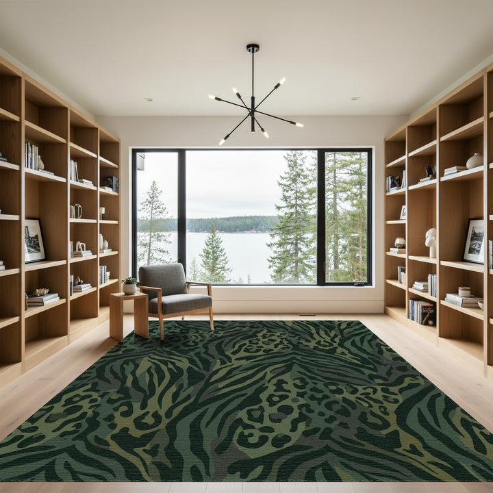 Forest Camo Animal Print Rug