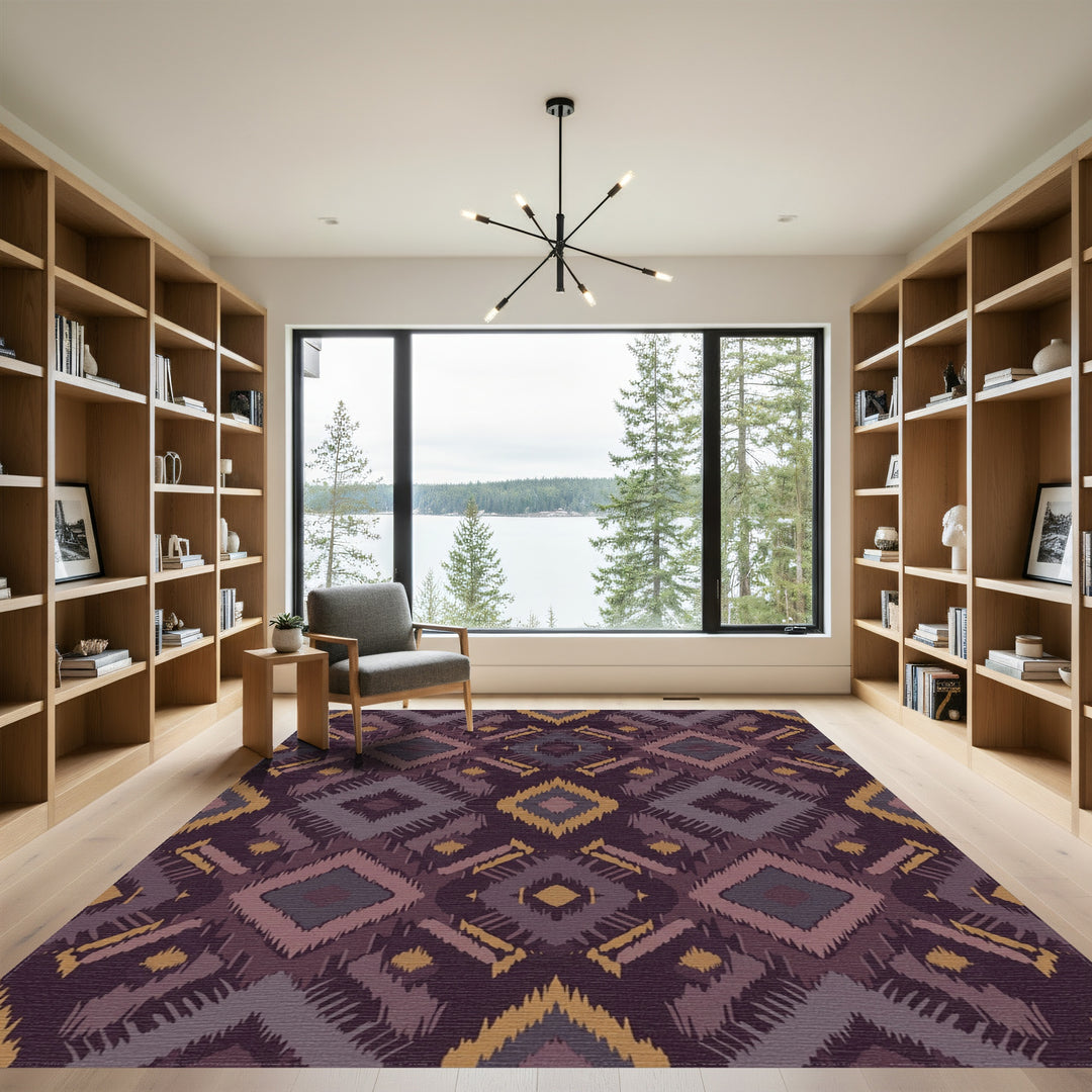 Earthy Tones Jagged Diamond Rug