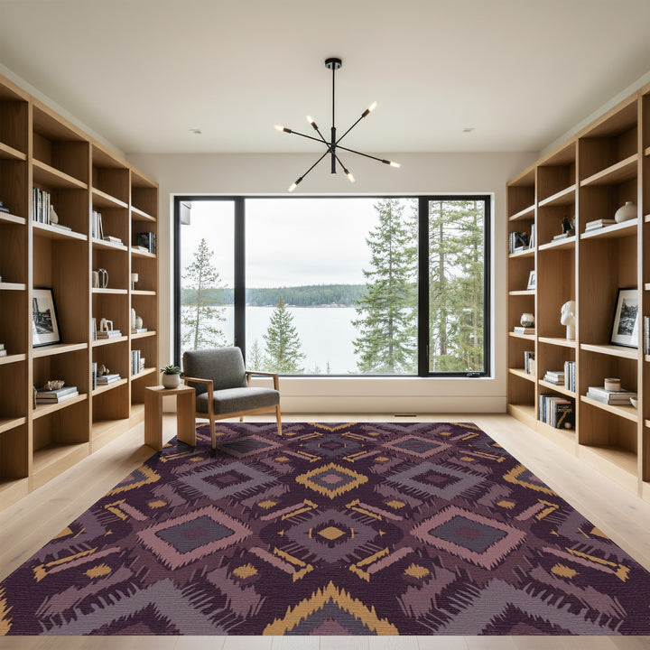 Earthy Tones Jagged Diamond Rug