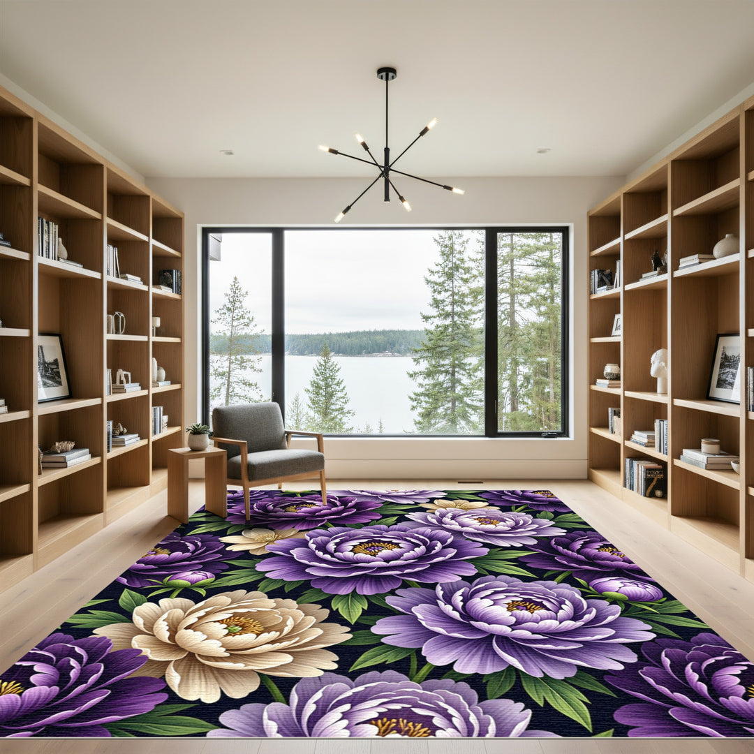 Purple Peony Botanical Garden Rug