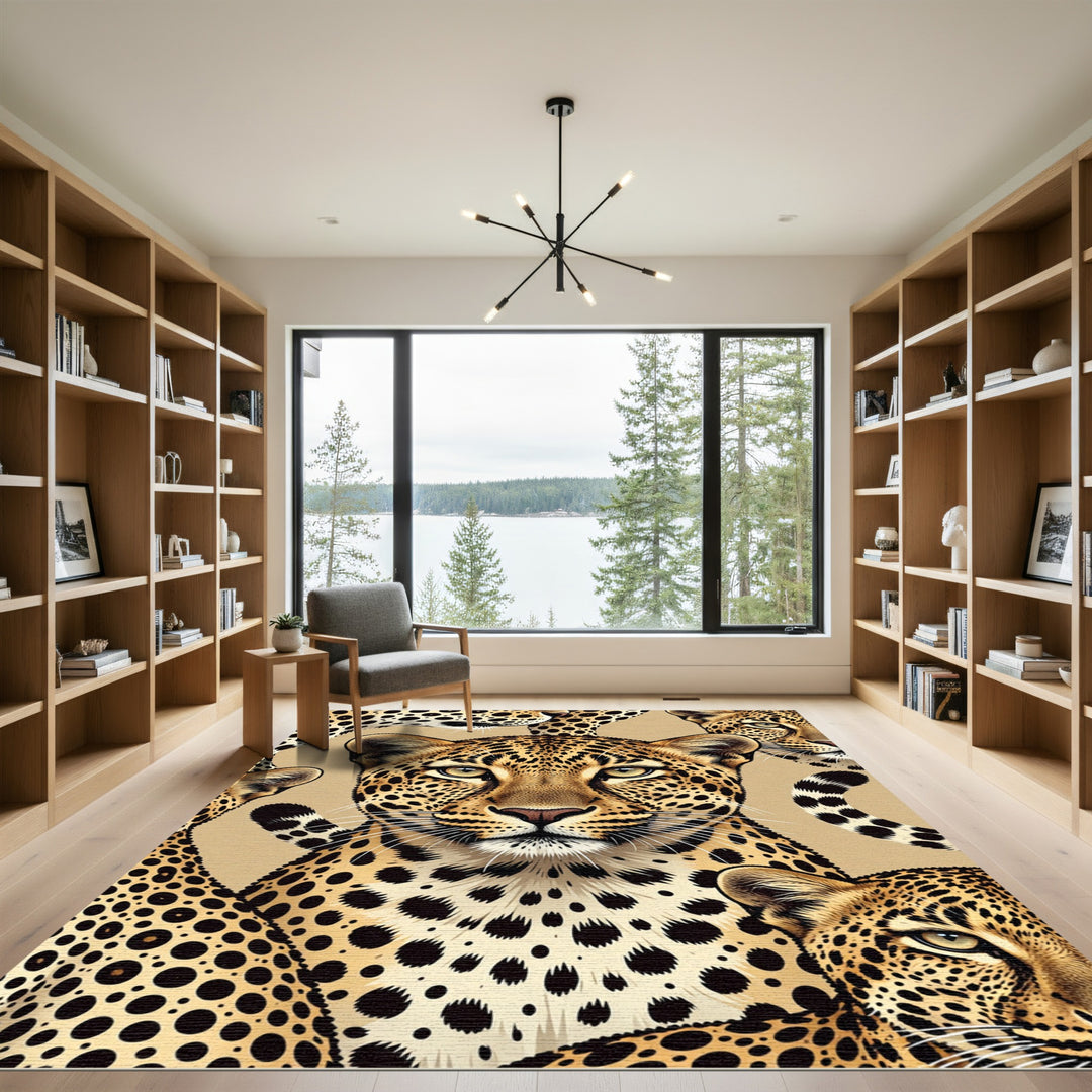 Leopard Spot Wildlife Portrait Rug