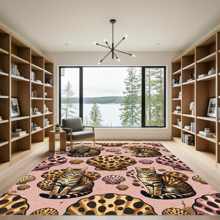 Feline Shell Pink Vintage Inspired Rug