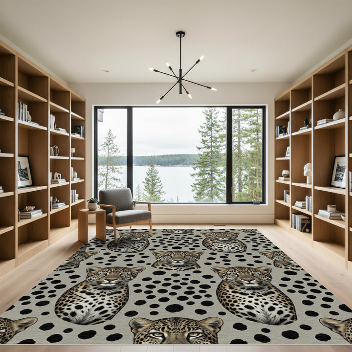 Realistic Leopard Head Spots Rug