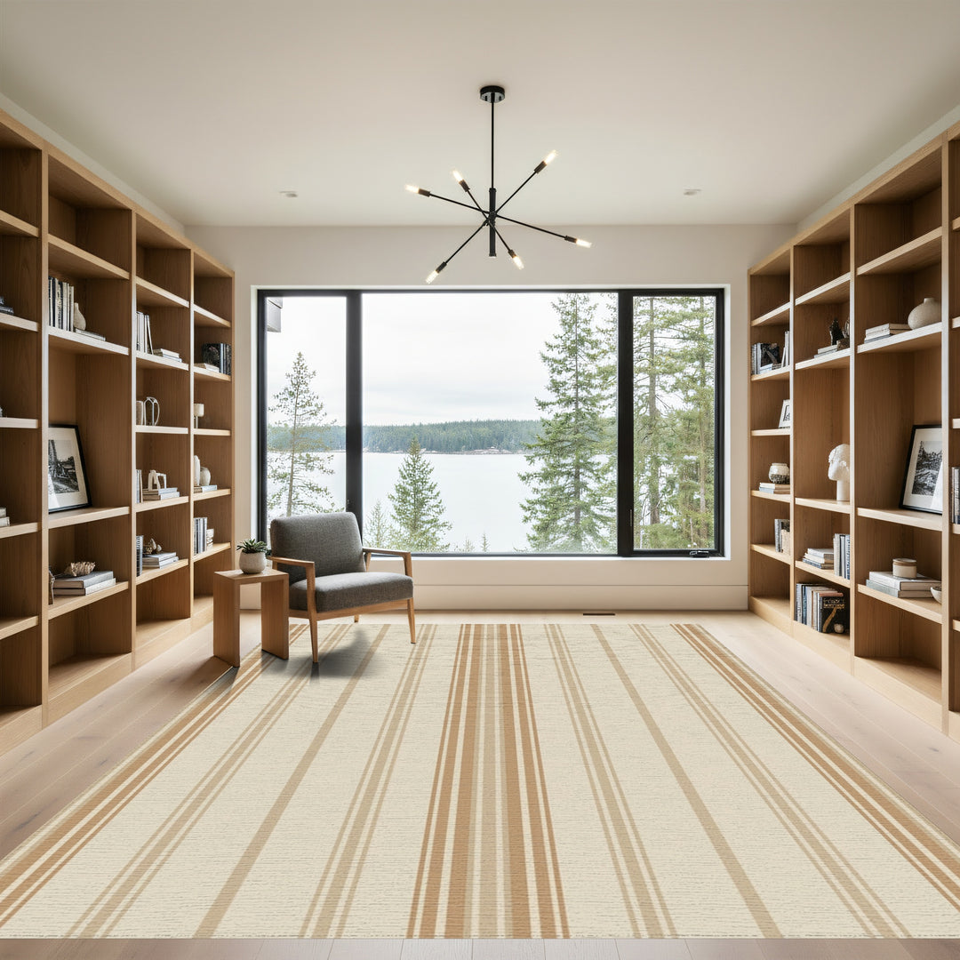 Earthy Tone Vertical Stripe Rug