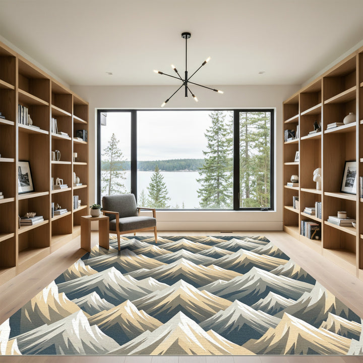 Abstract Mountain Peaks Rug