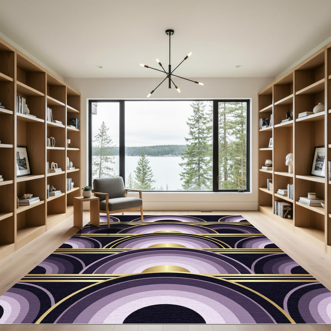 Art Deco Graduated Purple Arches Rug