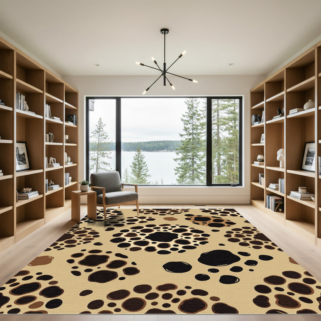 Golden Dalmatian Spot Area Rug