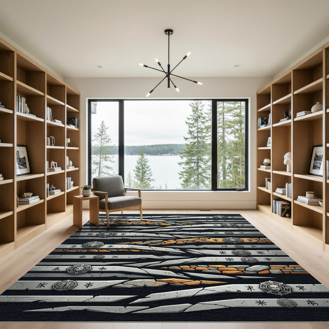 Nordic Rune Stone Stripes Rug