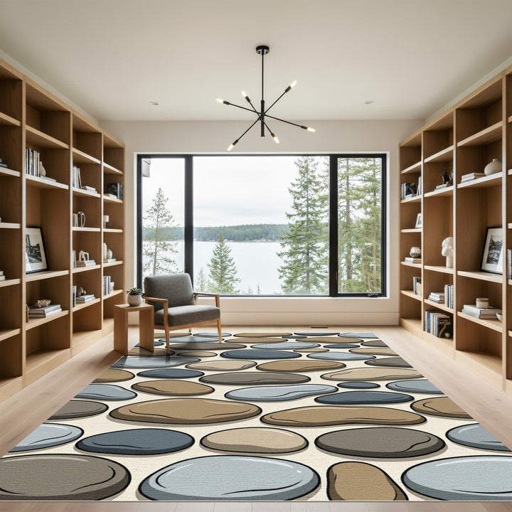 Smooth River Stone Cluster Rug