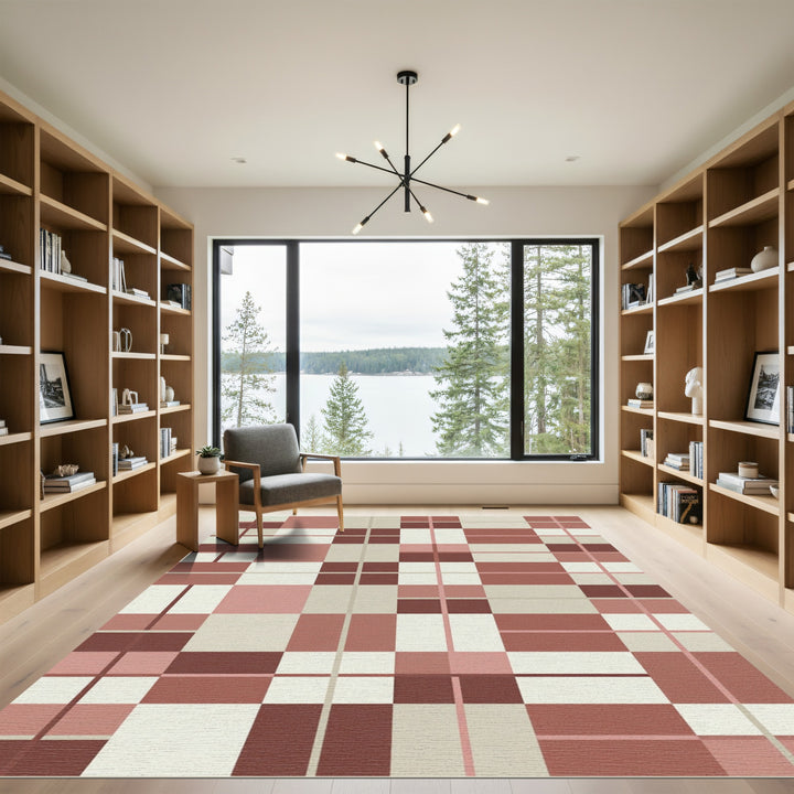 Modern Geometric Plaid Accent Rug