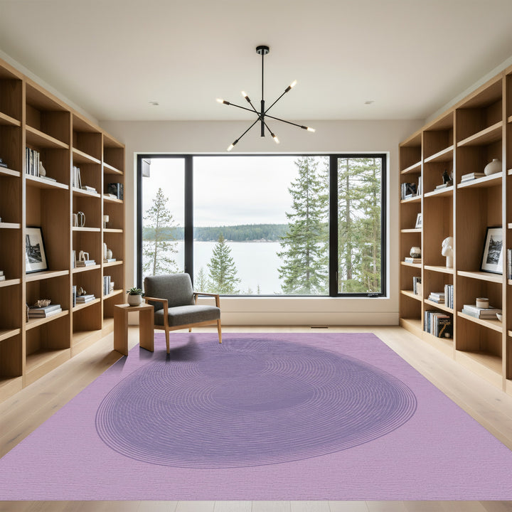 Lavender Abstract Contour Orb Rug