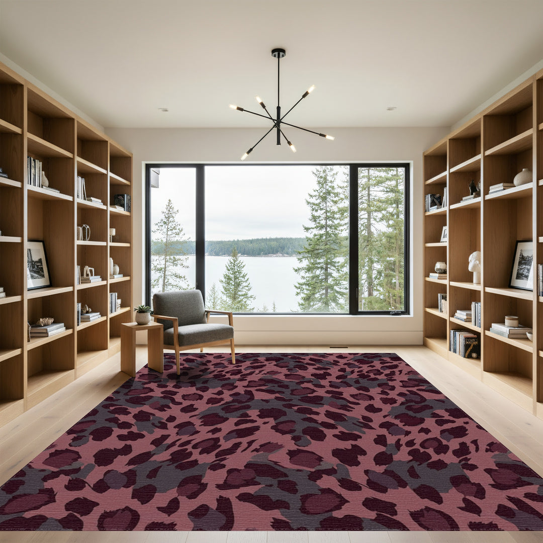 Deep Plum Leopard Spot Rug