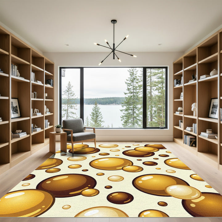 Golden Brown Chocolate Bubble Rug