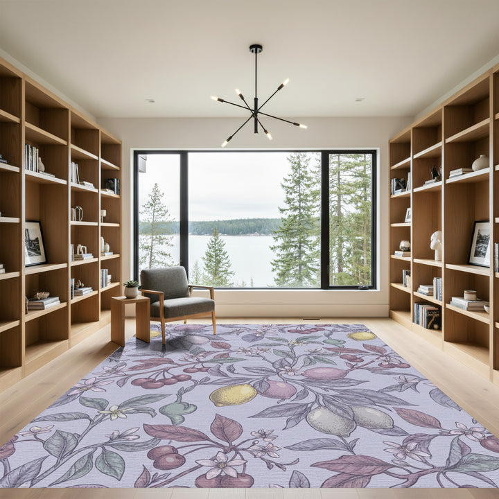 Vintage Cherry Lemon Blossom Vines Rug