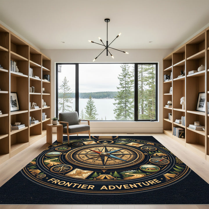 Vintage Compass Frontier Adventure Rug