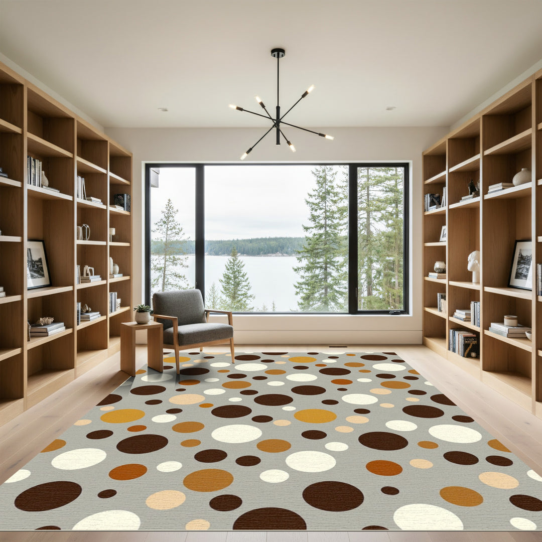 Earthy Tone Polka Dot Scatter Rug