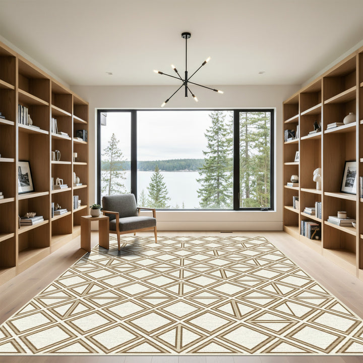 Geometric Diamond with Triangles Rug