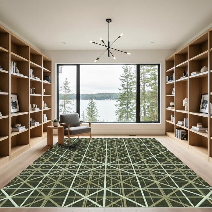 Geometric Square Grid Rug
